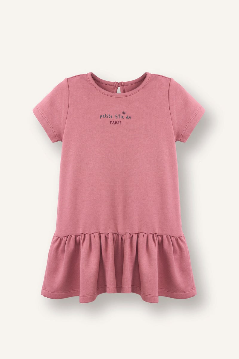 DeFacto Pink BabyGirl Girl Embroidered Short Sleeve Dress Casual - Image 1